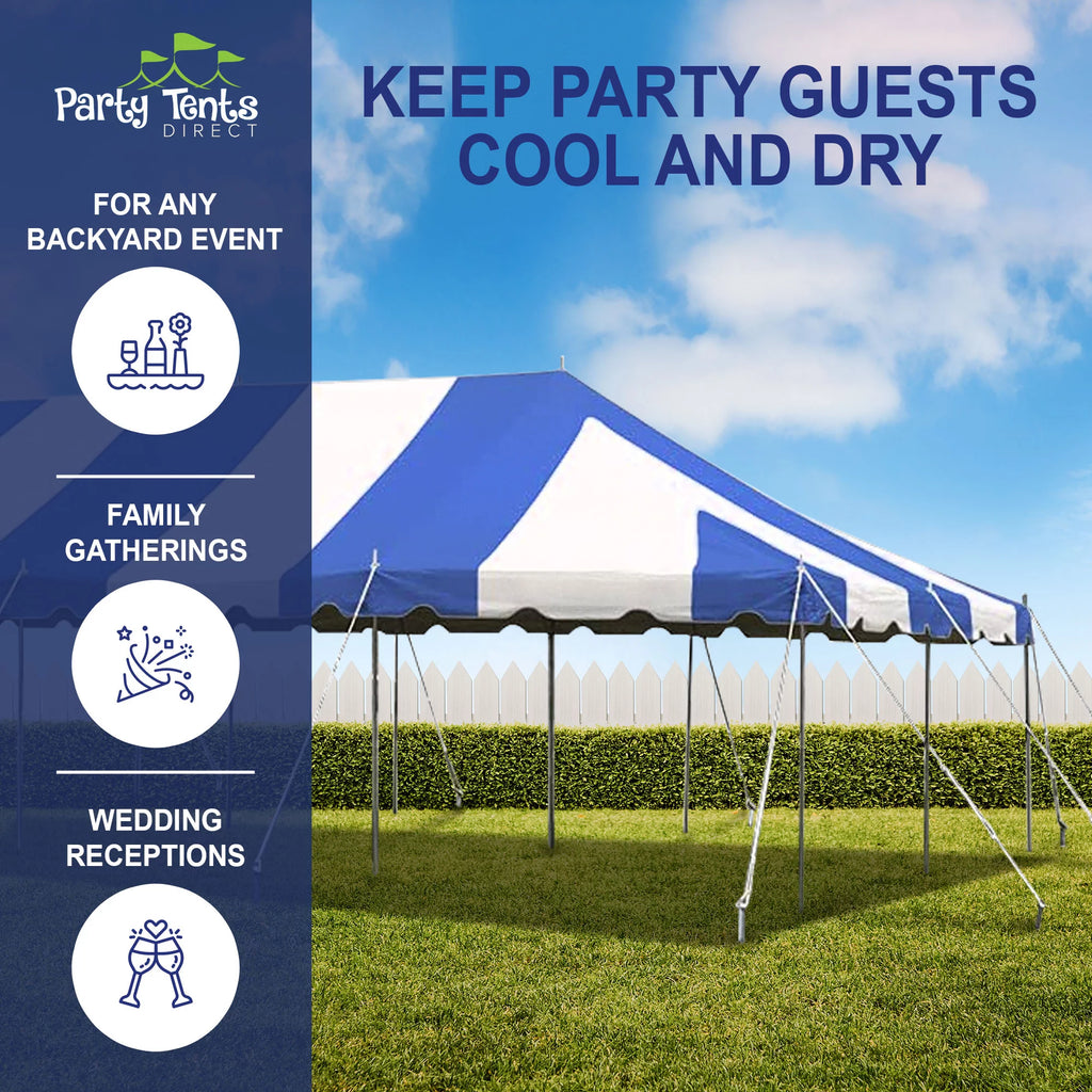 Blue 20 ft x 40 ft Outdoor Canopy Pole Tent Y931457