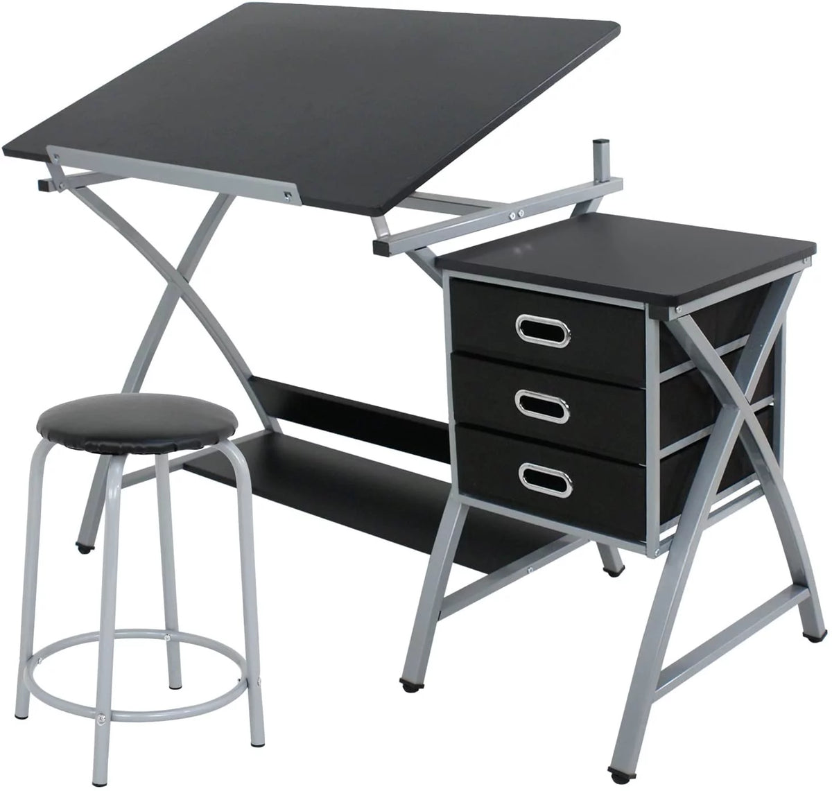 Height Adjustable Art Desk with 3 Storage Drawers D9826