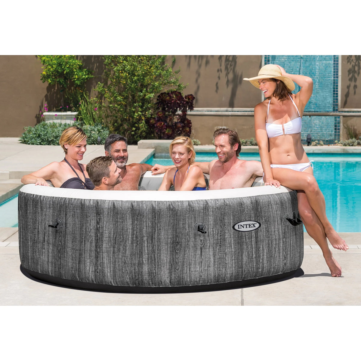 Inflatable Hot Tub with Multi-Colored LED Lights T7364