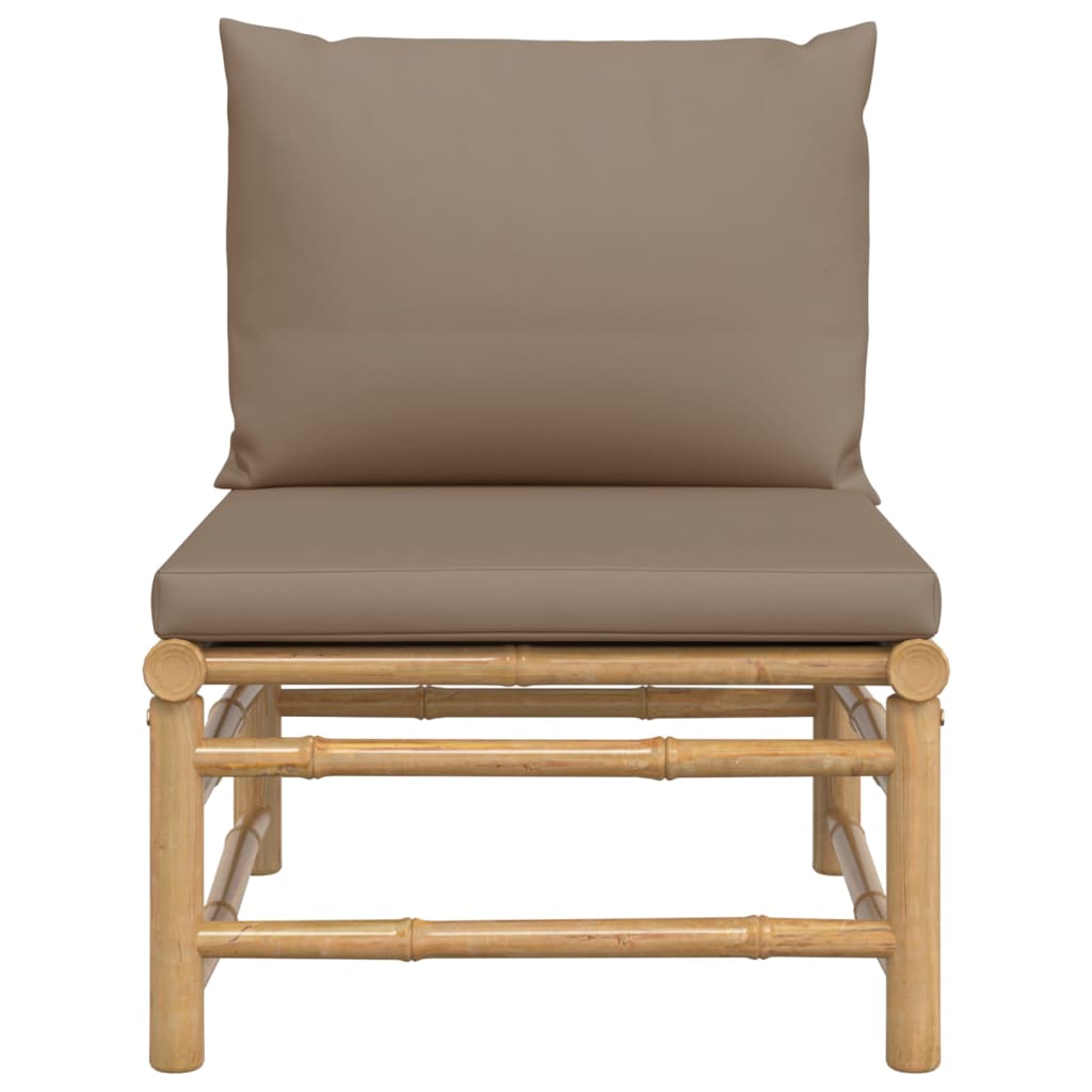 Bamboo Patio Sofa with Taupe Cushions M168