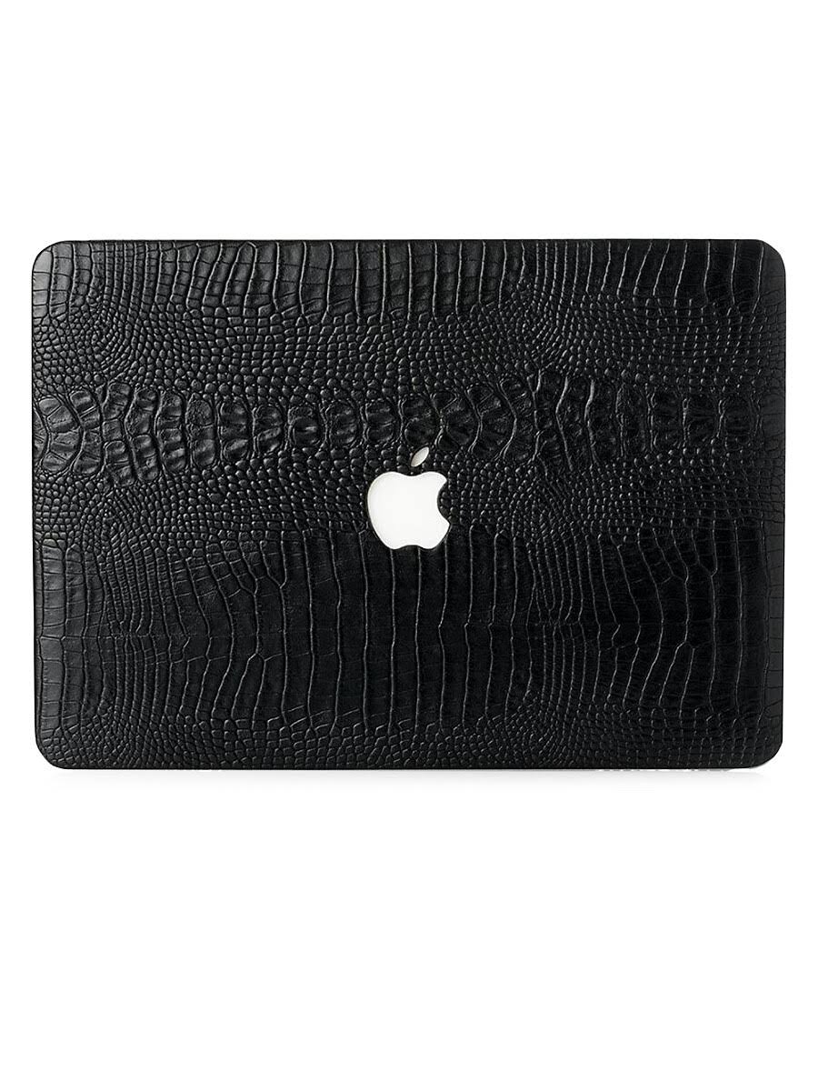 Black Faux Crocodile MacBook Case E744149