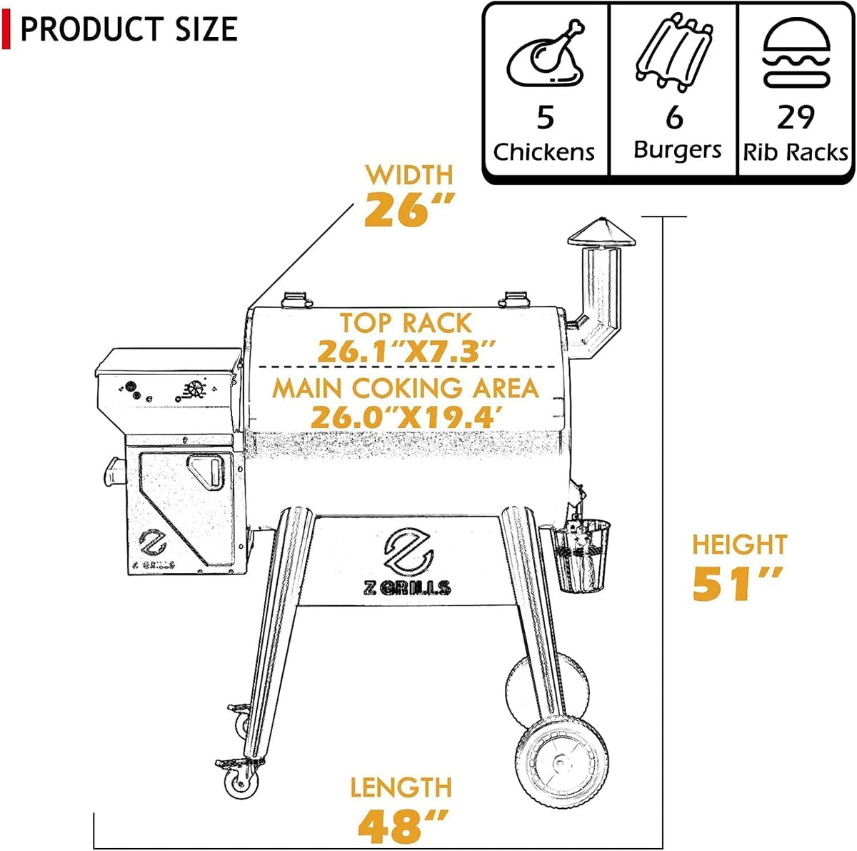Wood Pellet Grill & Smoker with Digital Controller T8657