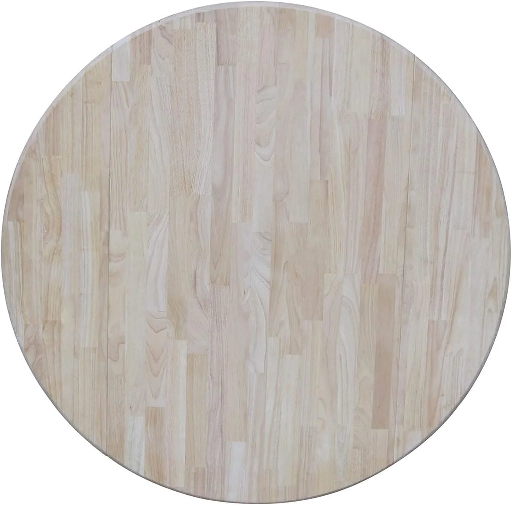 Round Dual Drop Leaf Pedestal Dining Table, Unfinished F5372
