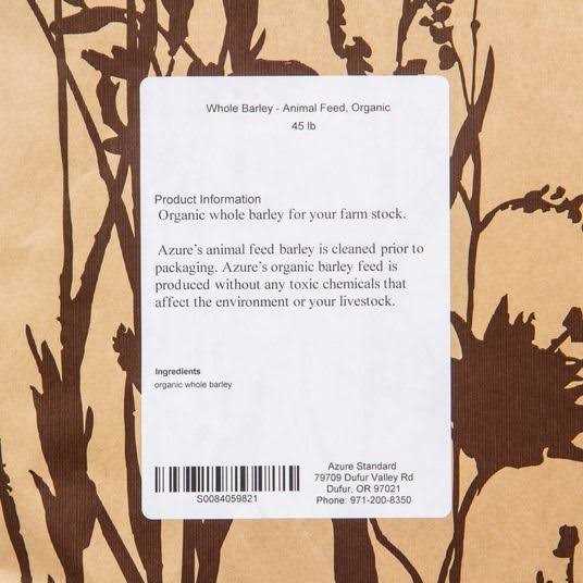 Organic Whole Barley Animal Feed O9289
