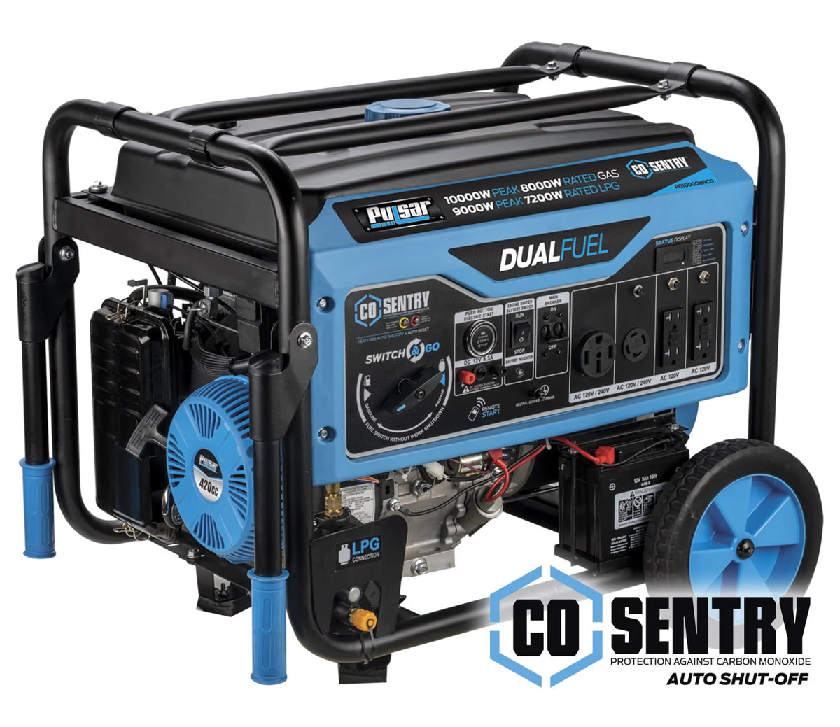 10,000 Watt Dual Fuel Portable Generator with Remote Start S6660