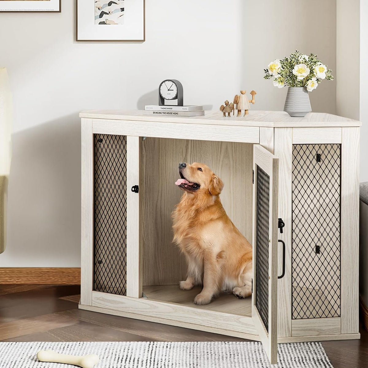 44/58inch Wooden Dog Kennel with Mesh X659