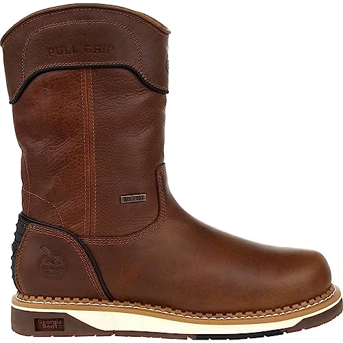 Brown Amp Lt Wedge Waterproof Pull on Industrial Boot B939721