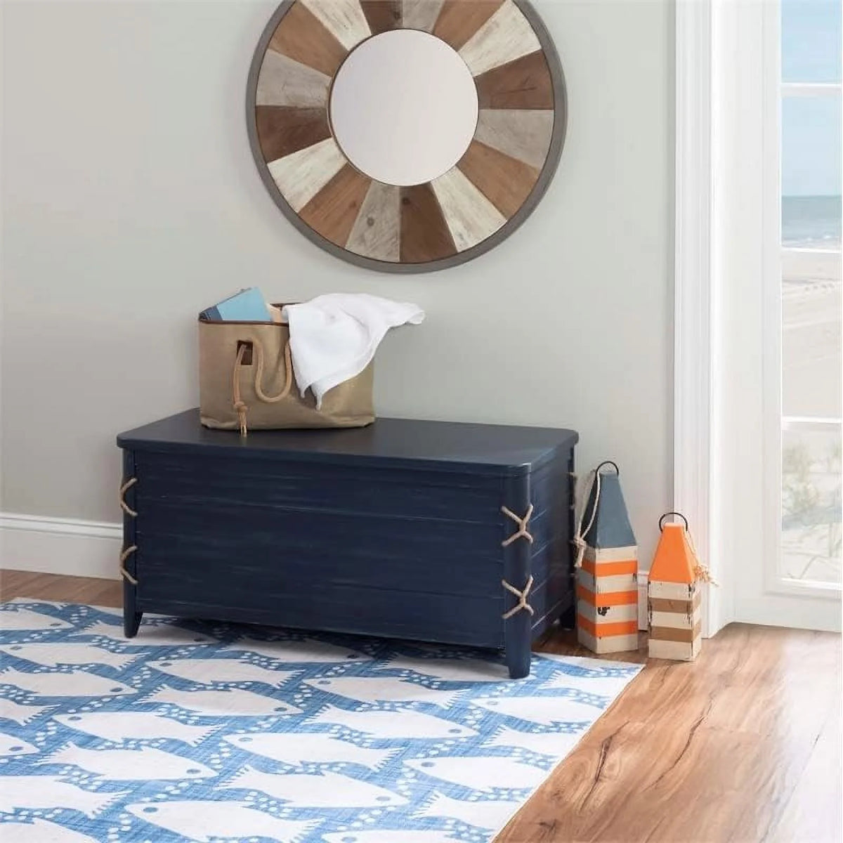 Blue Wood Storage Chest C1278