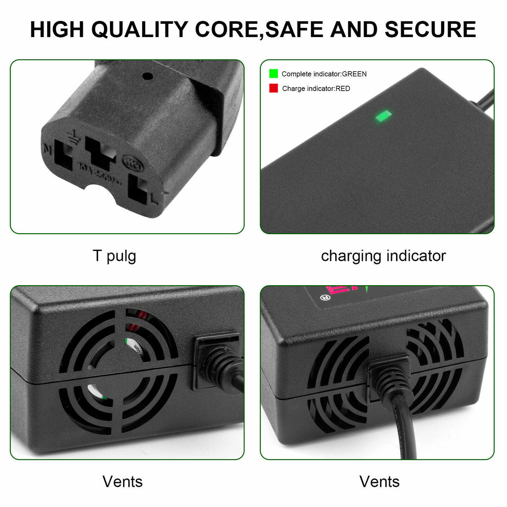 67.2V 2A T Plug Charger for 60V Li-ion Battery Electric Scooter E-bike Bicycle R643288