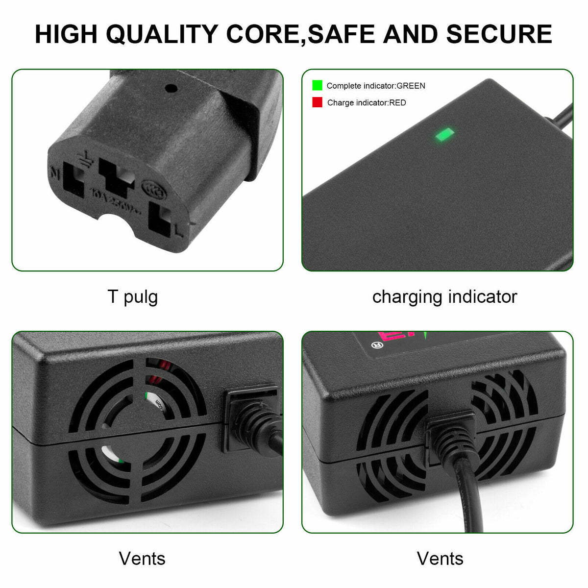 67.2V 2A T Plug Charger for 60V Li-ion Battery Electric Scooter E-bike Bicycle R643288