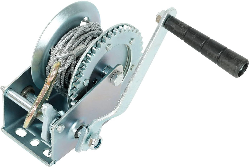 3200lbs Hand Crank Gear Winch Polyester Strap Pack of 2 X3763