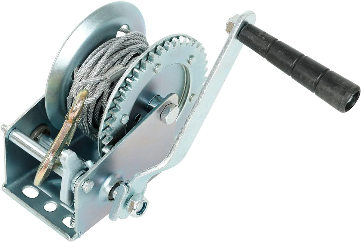 3200lbs Hand Crank Gear Winch Polyester Strap Pack of 2 X3763