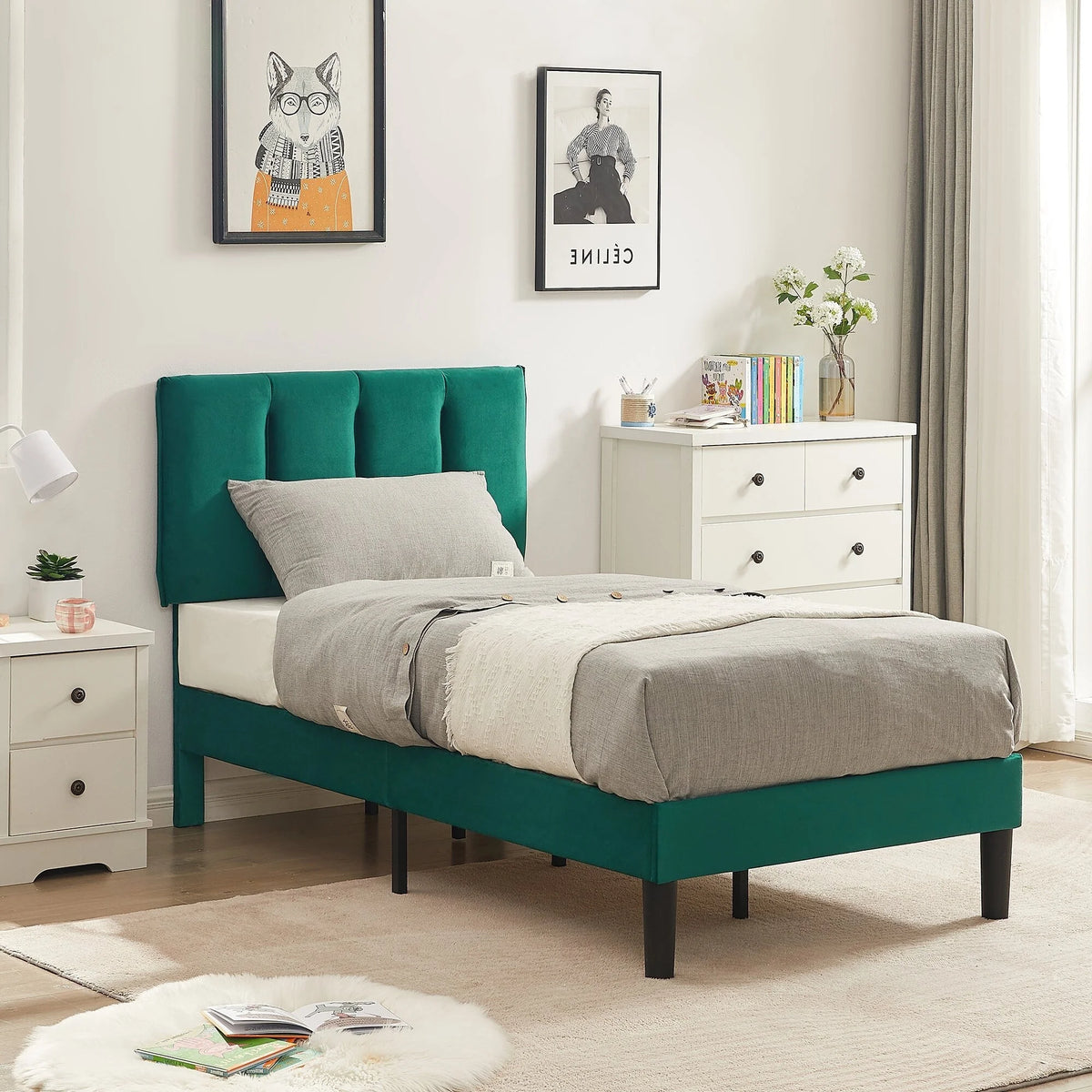Twin Size Upholstered Bed Frame Z944682