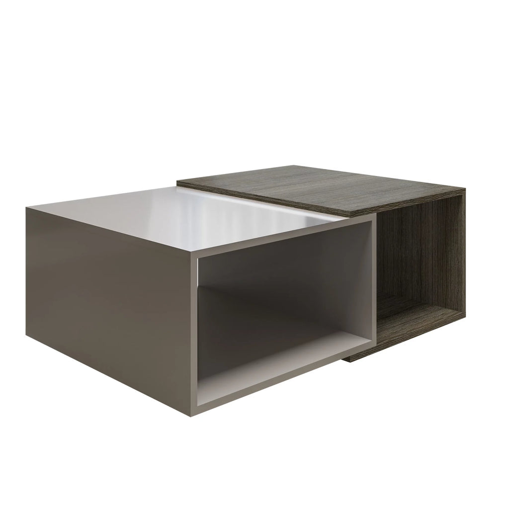 35 Inch Wooden Coffee Table with Open Compartments Y897318