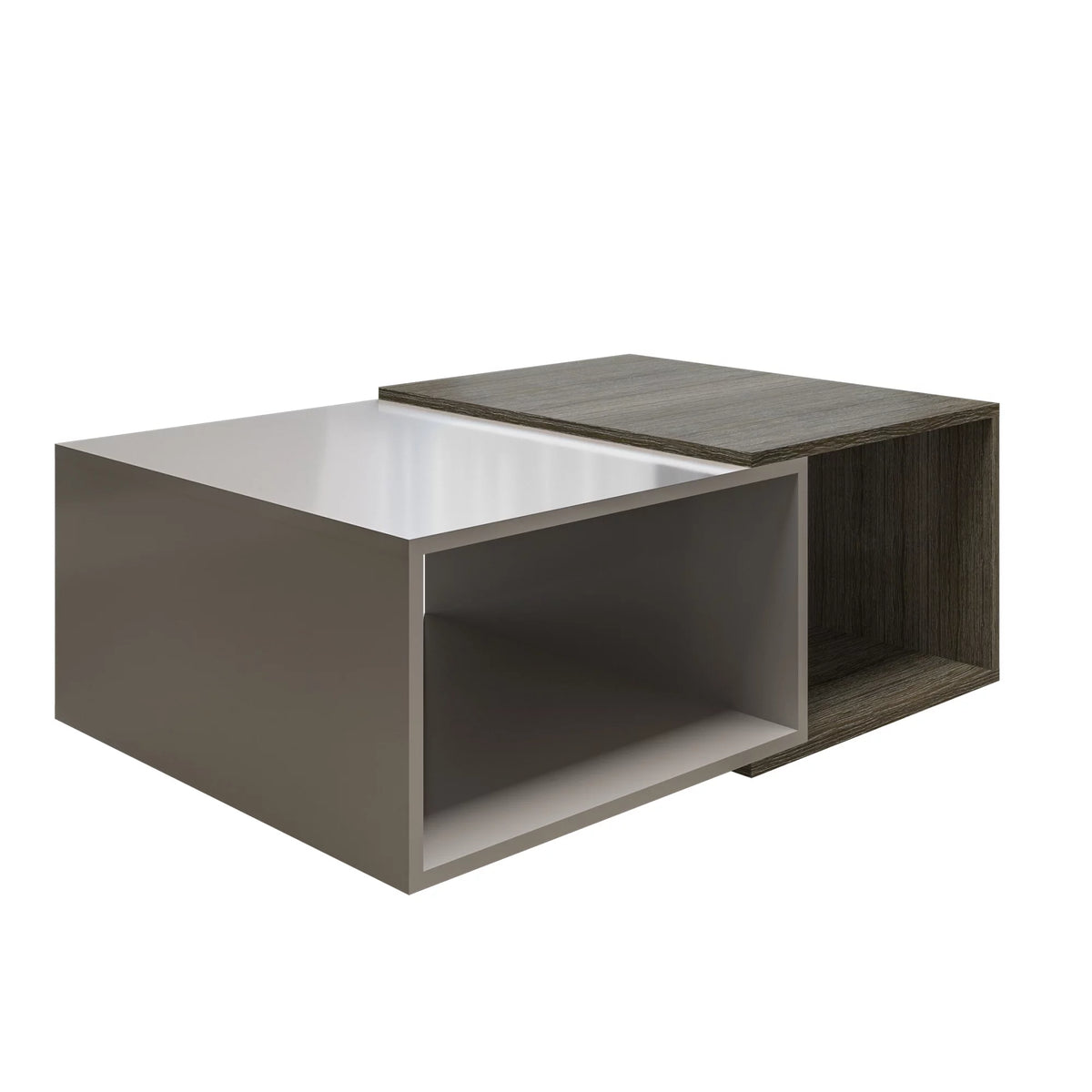35 Inch Wooden Coffee Table with Open Compartments Y897318