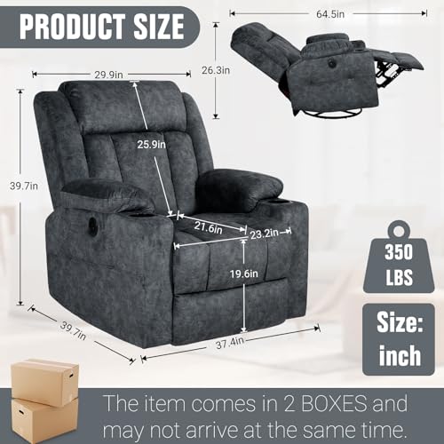 Brown Massage Rocking Recliner Chair with Heat and USB E950033