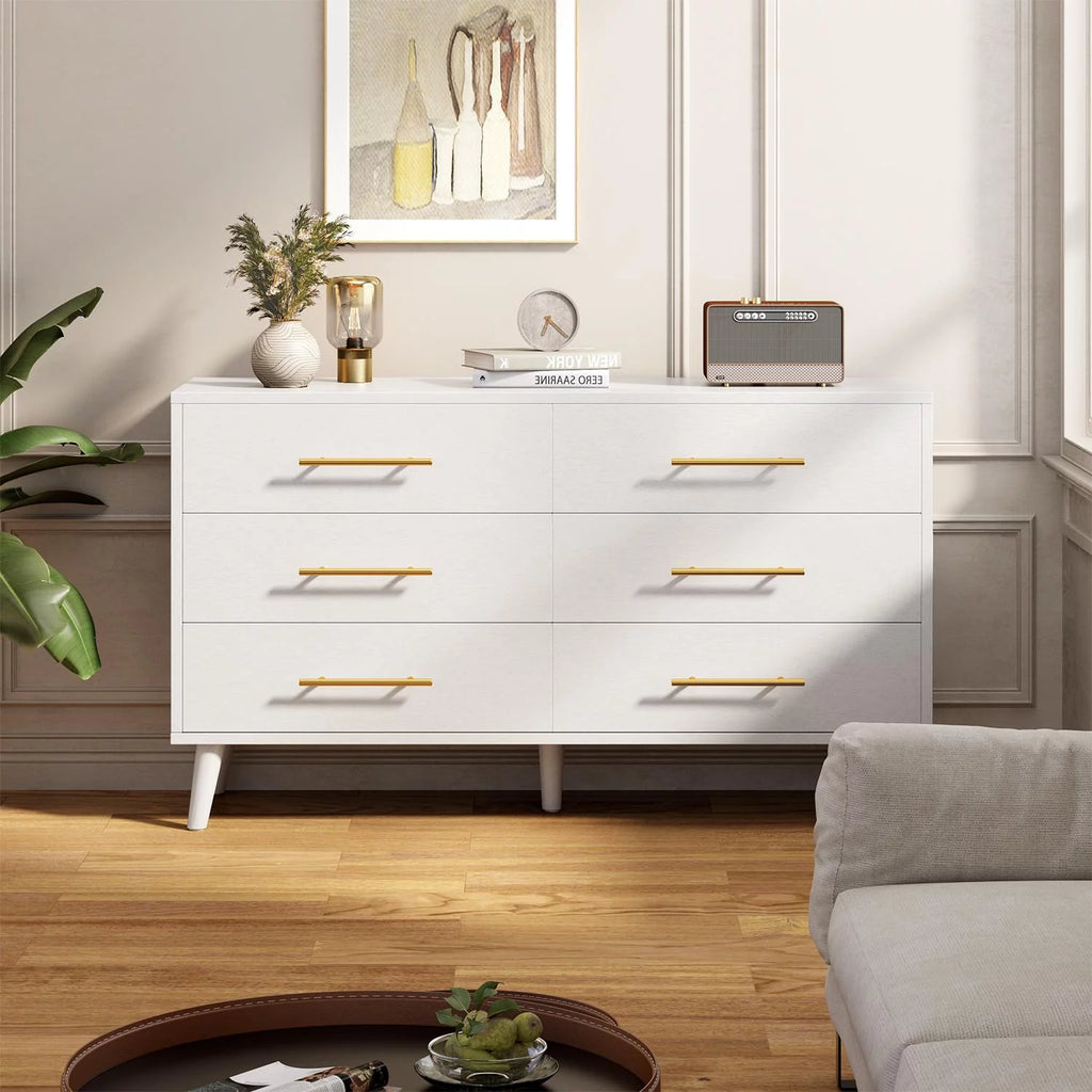 White 6 Drawer Dresser M29136