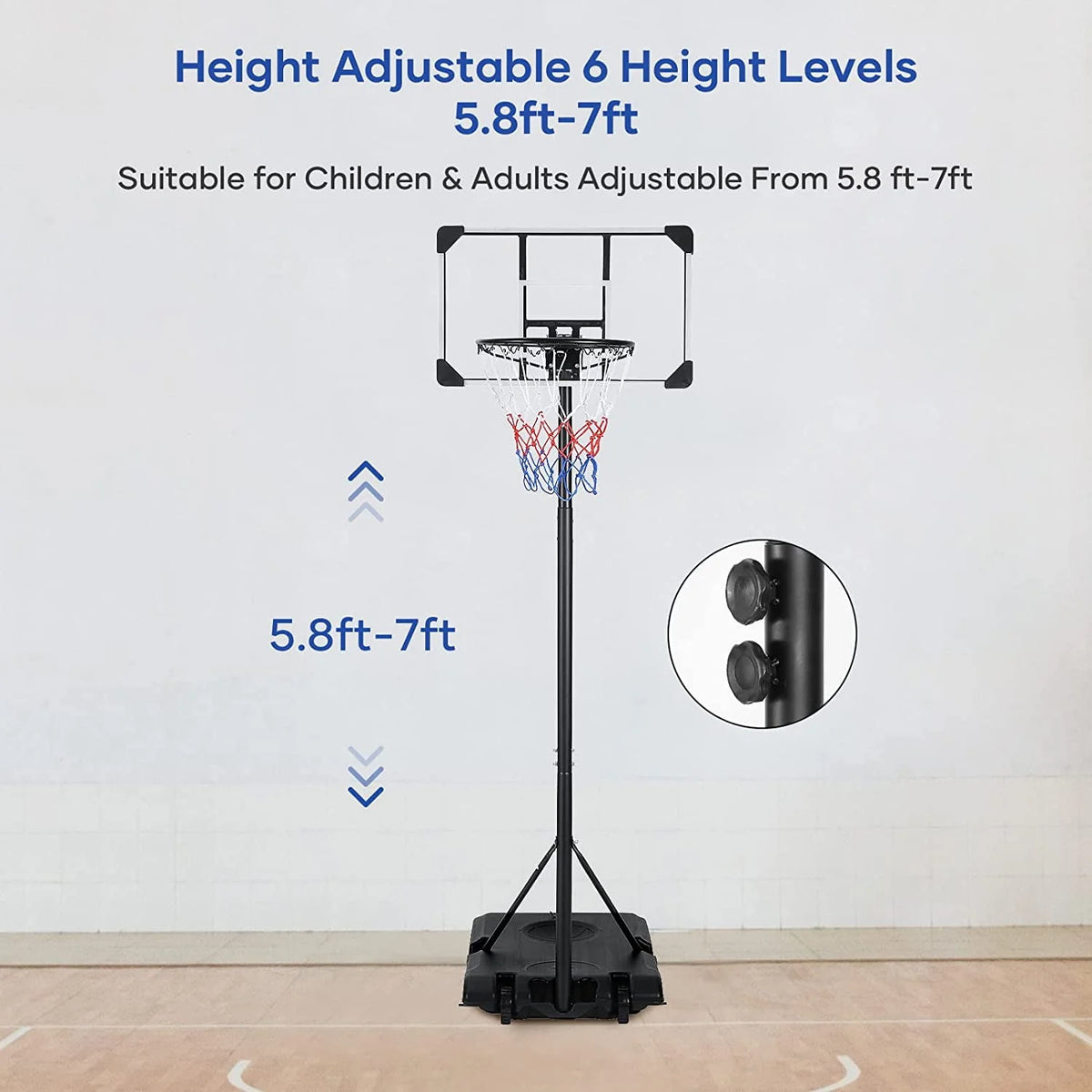 Portable PVC Basketball Hoop with Backboard O2294