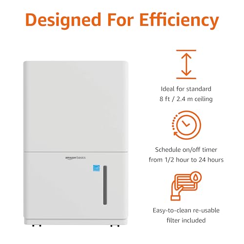 Large 35 Pint Dehumidifier with Timer and Auto-Defrost I721