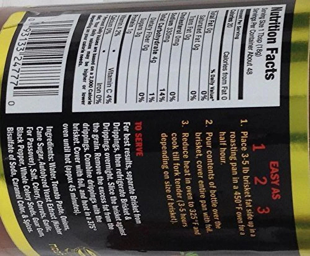 French Onion Brisket Cooking Sauce 25 Oz. Pack Of 3 Z26198