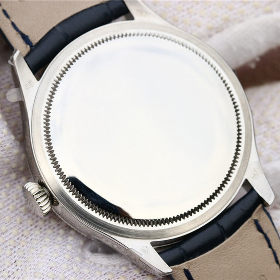 Silver Blue Dial Blue Leather Strap 39mm E861258