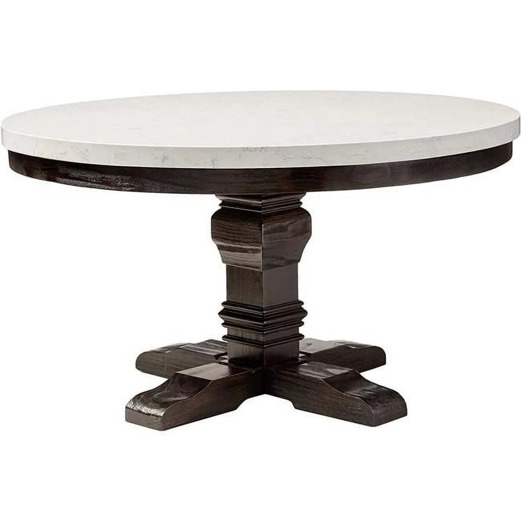 Dining Table with Marble Top and Pedestal Base I555