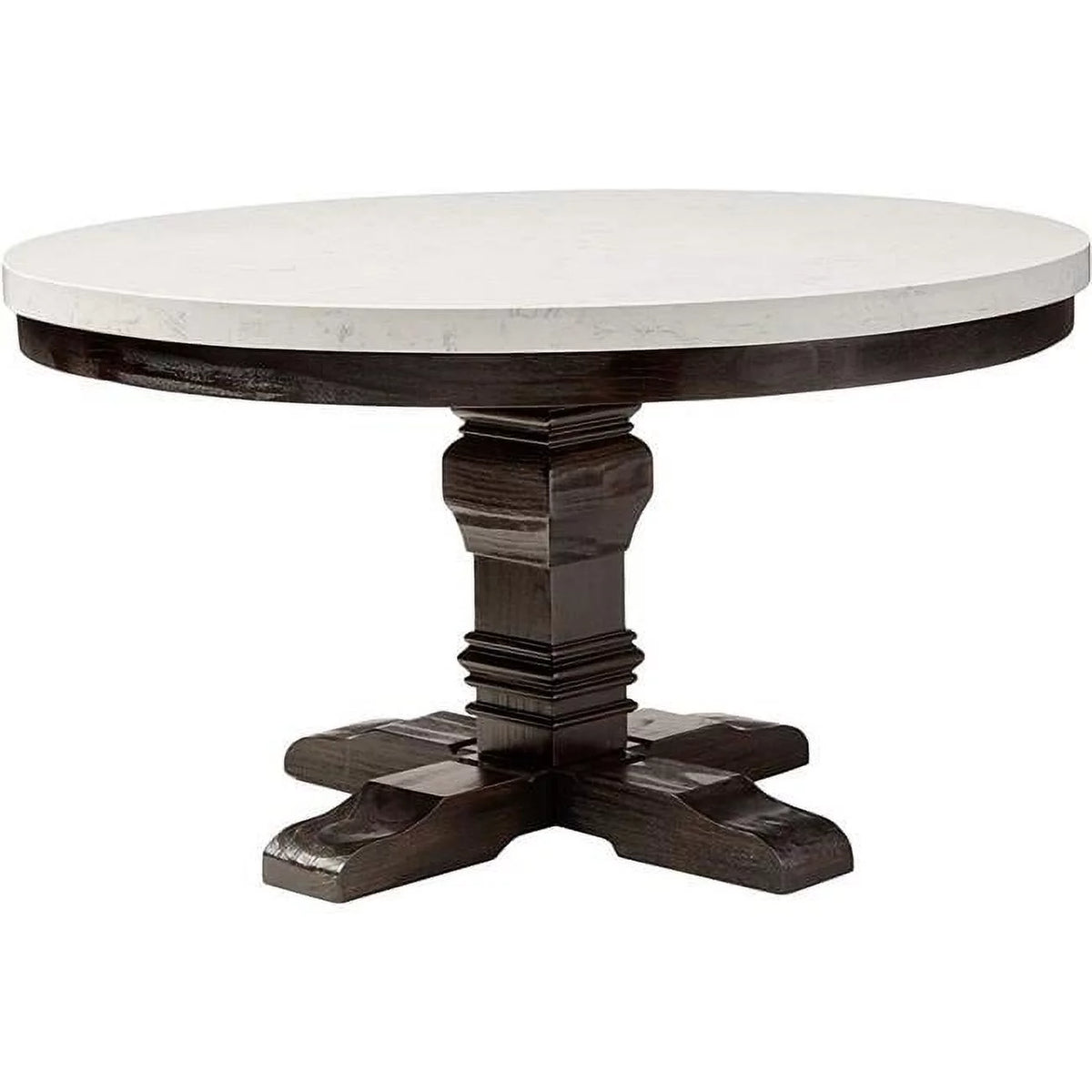 Dining Table with Marble Top and Pedestal Base I555