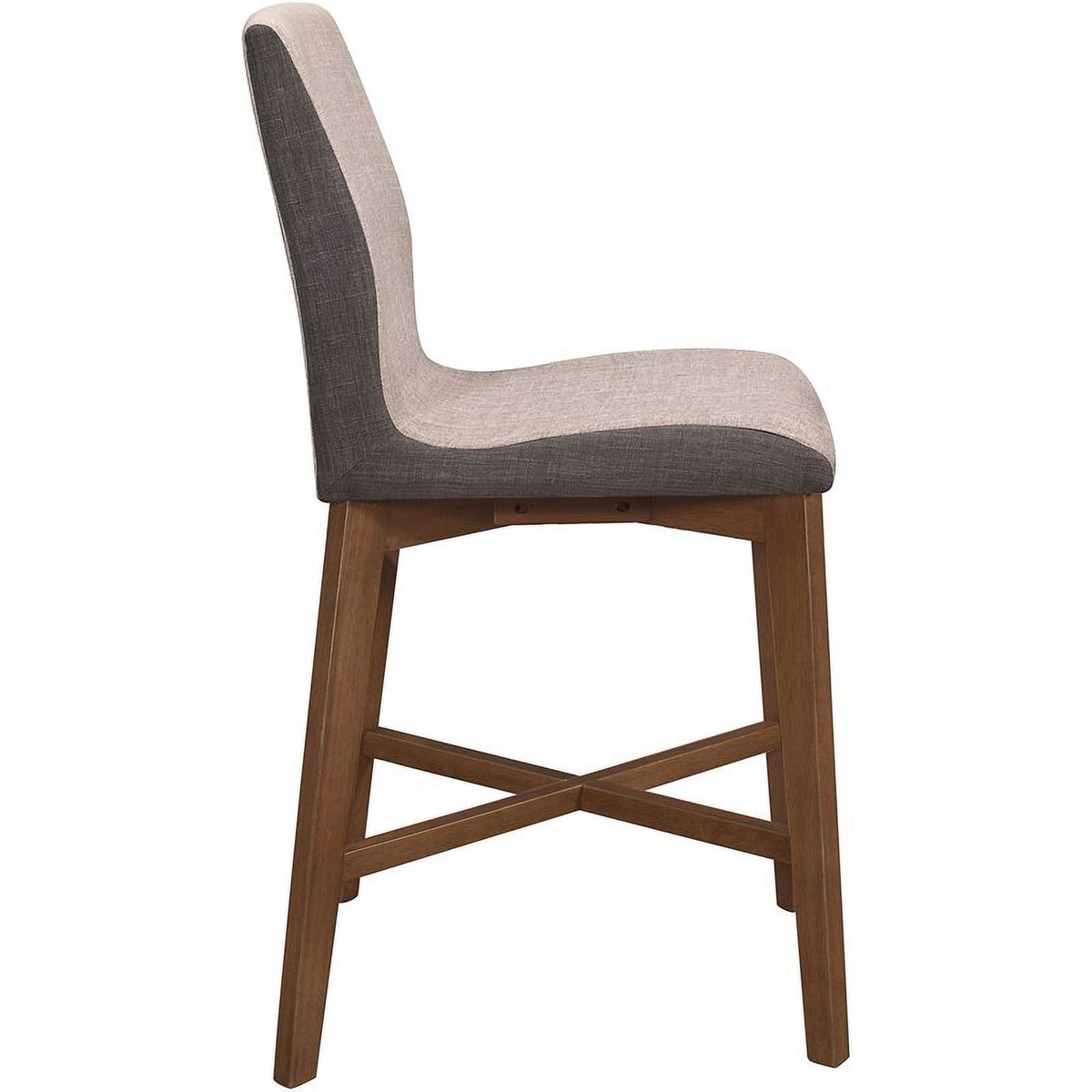Upholstered Counter Height Stool in Gray-Walnut P5307