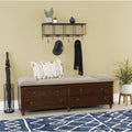 Rustic Padded Top Indoor Storage Bench W58189