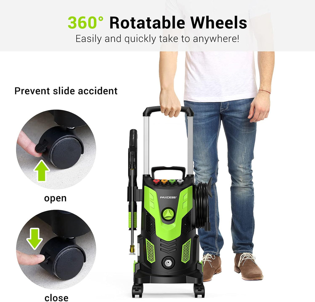 3000PSI 2.5GPM Portable Electric Pressure Washer with 4 Nozzles Foam Cannon R807686