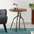 Solid Wood Round End Table with Metal Leg T237