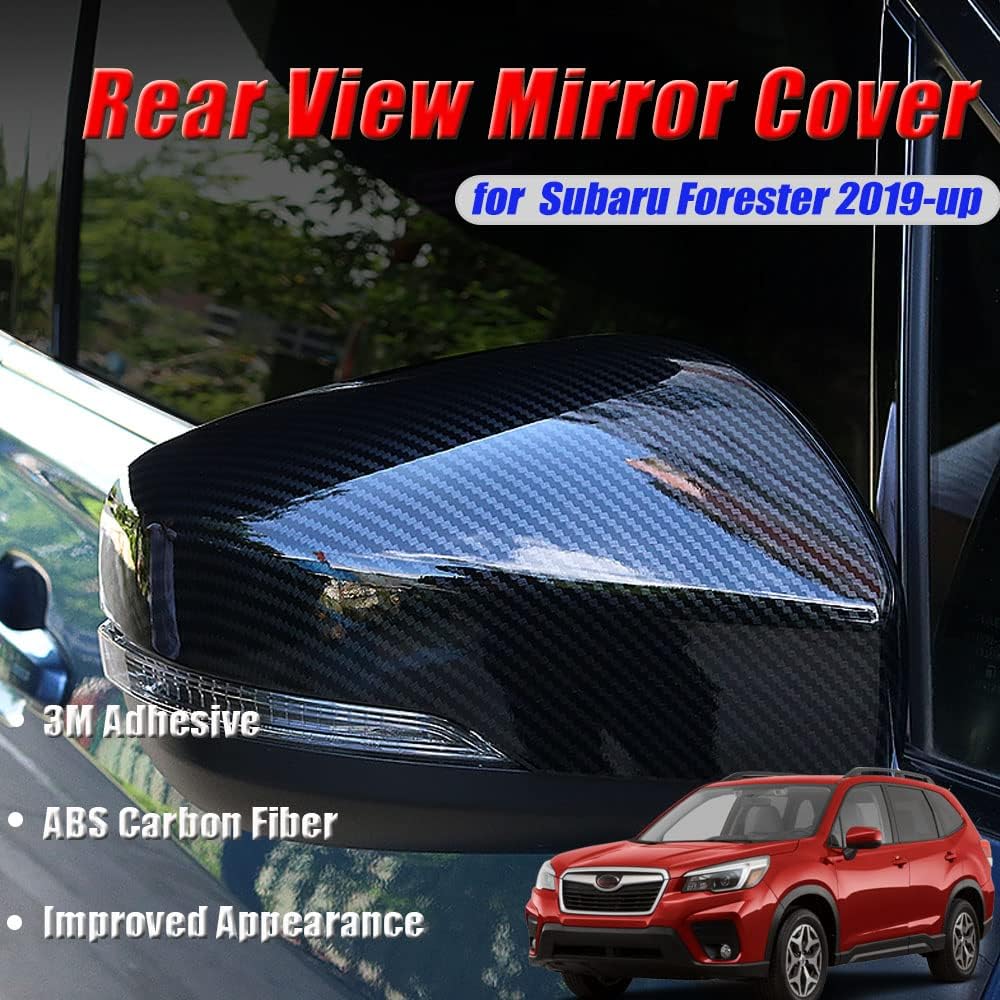Car Side Rear View Mirror Guard Cover Caps Trims (Carbon Fiber) W895570