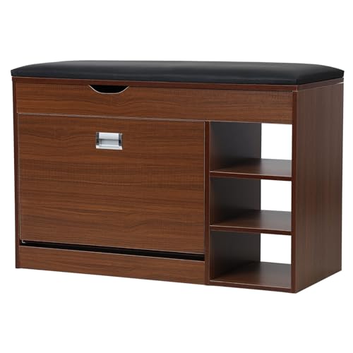Shoe Storage Cabinet with Flip Drawers, 3 Tiers, Wooden K188