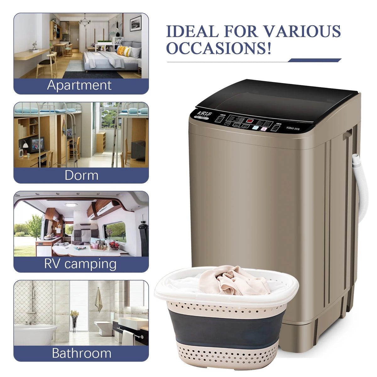 17.7 lbs Full Automatic Top Load Mini Washer Y312