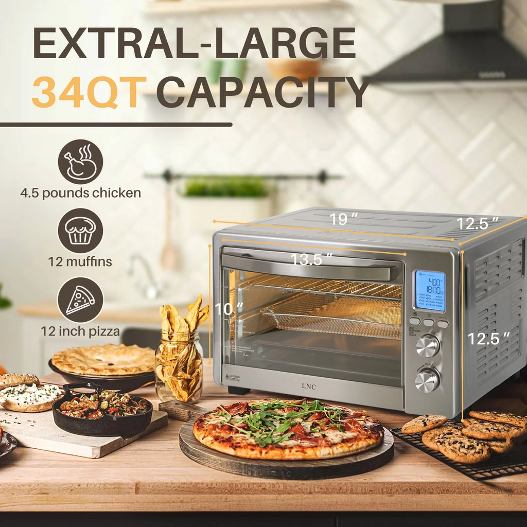Air Fryer Toaster Oven 12-in-1 34 QT 1750W Stainless Steel B69769