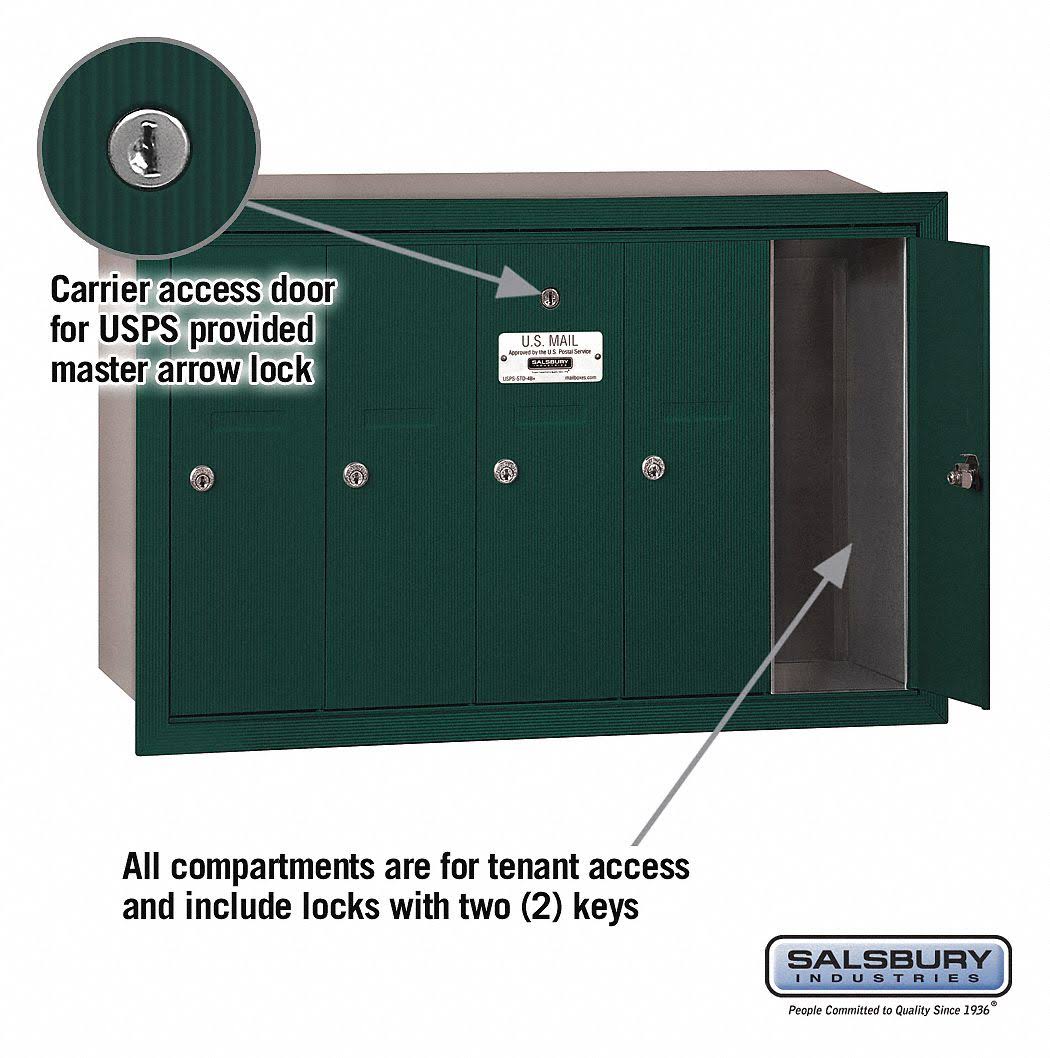 Recessed Mounted 5 Door Mailbox N363