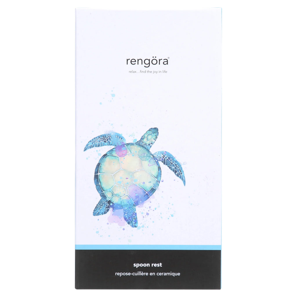 Teal Blue White Ceramic Sea Turtle Spoon Rest Q528