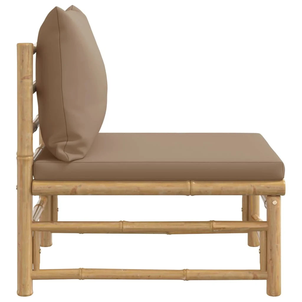 Bamboo Patio Sofa with Taupe Cushions M168