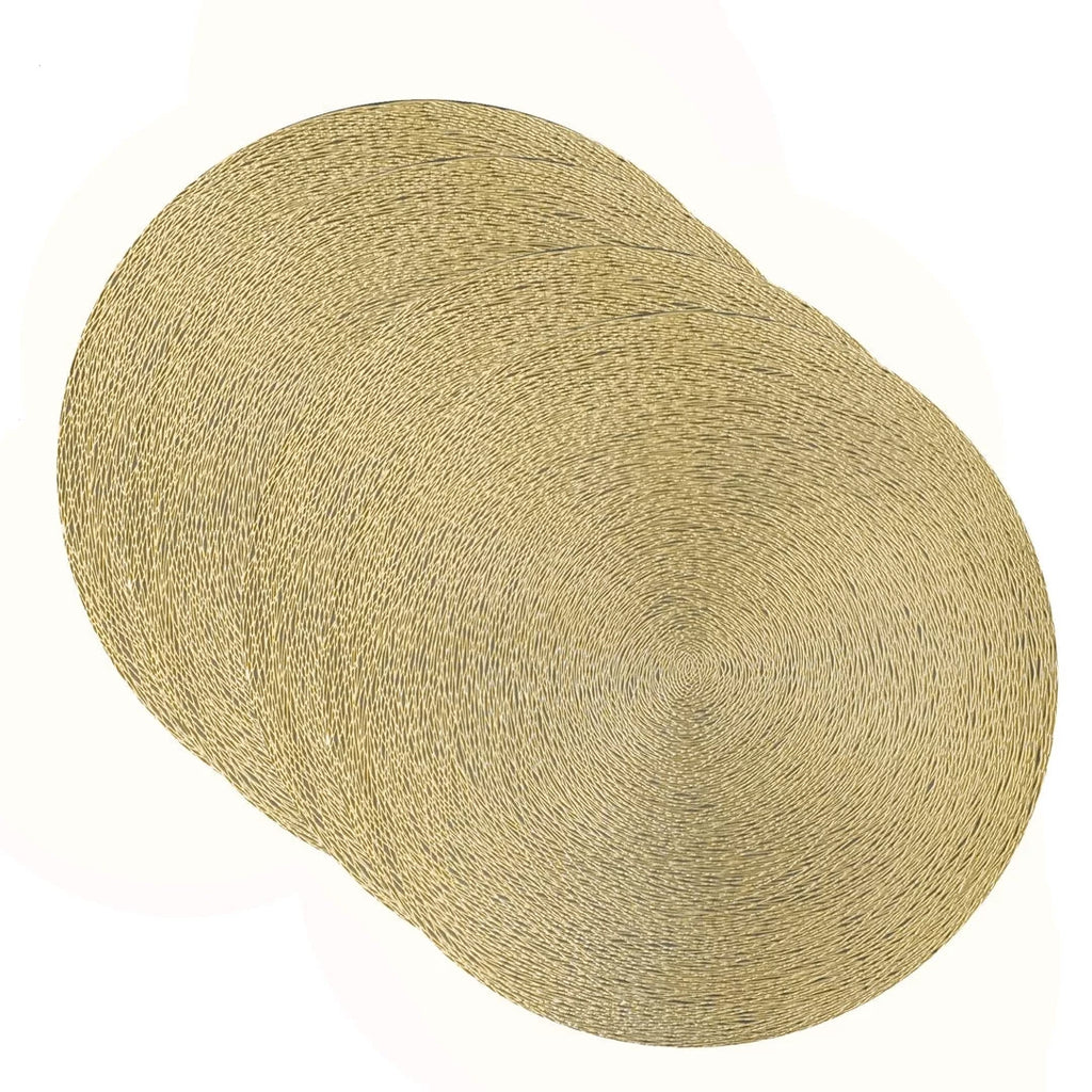 Gold 15" x 15" Round Placemat Set of 4 I871242
