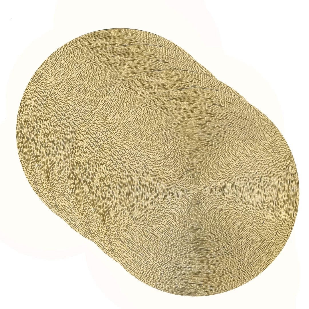 Gold 15" x 15" Round Placemat Set of 4 I871242