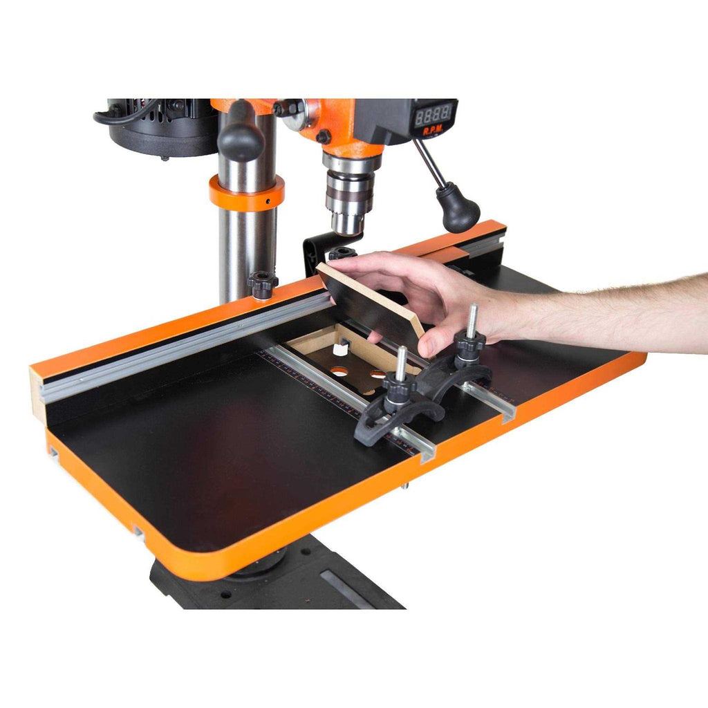 24-by-12-Inch Drill Press Table with Adjustable Fence and Stop Block F264519