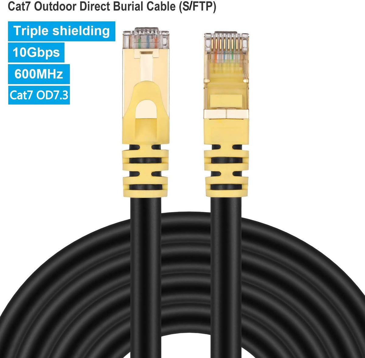 Cat 7 400ft Outdoor Ethernet Cable 26AWG 10Gbps 600Mhz L4022