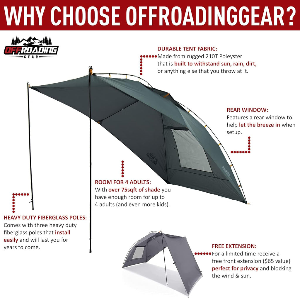 Portable Awning Canopy Sun Shade with Privacy Wall Q4541