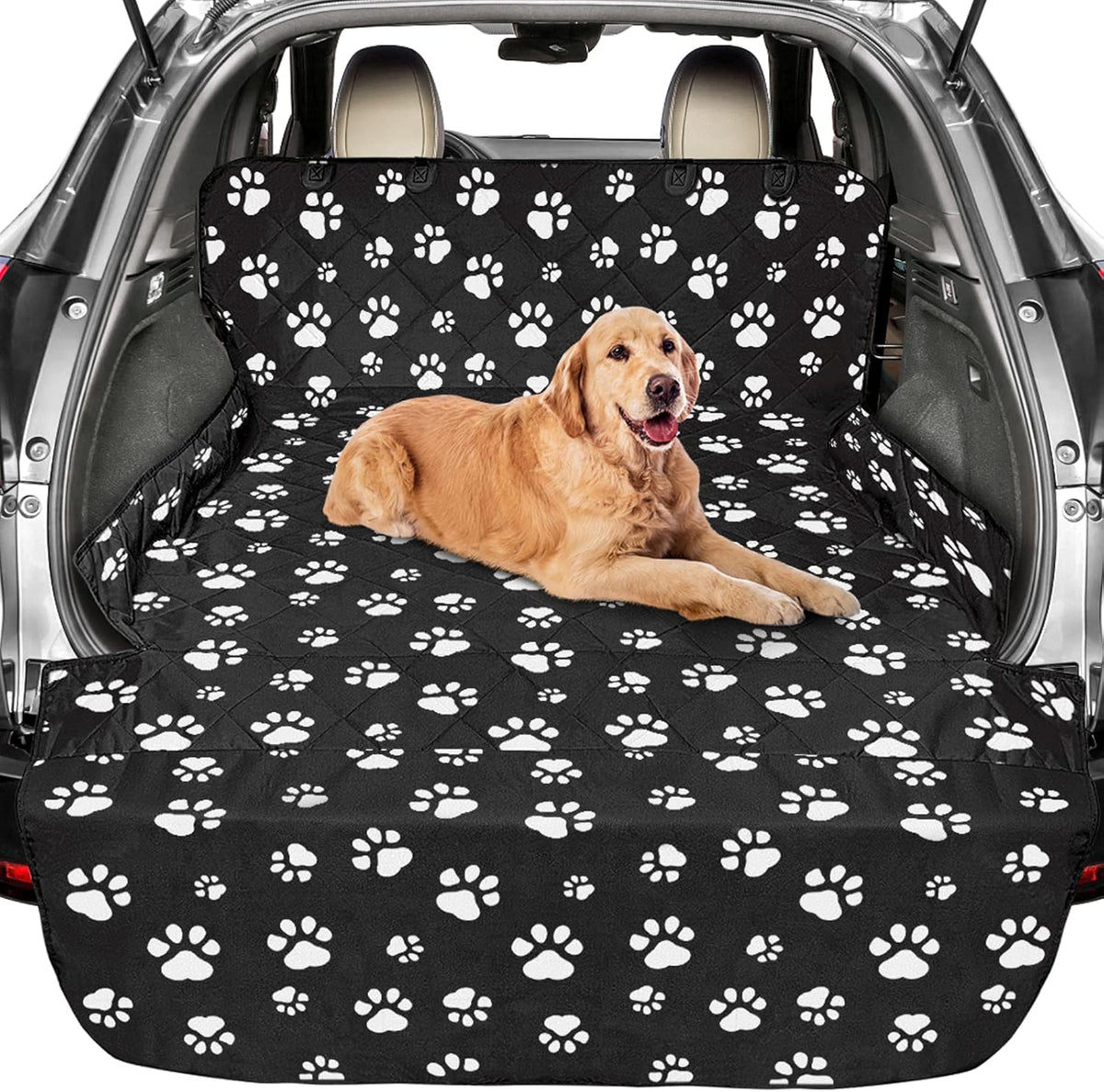 Water-Resistant SUV Cargo Liner with Non-Slip Backing, Black, Pack of 2 Z617