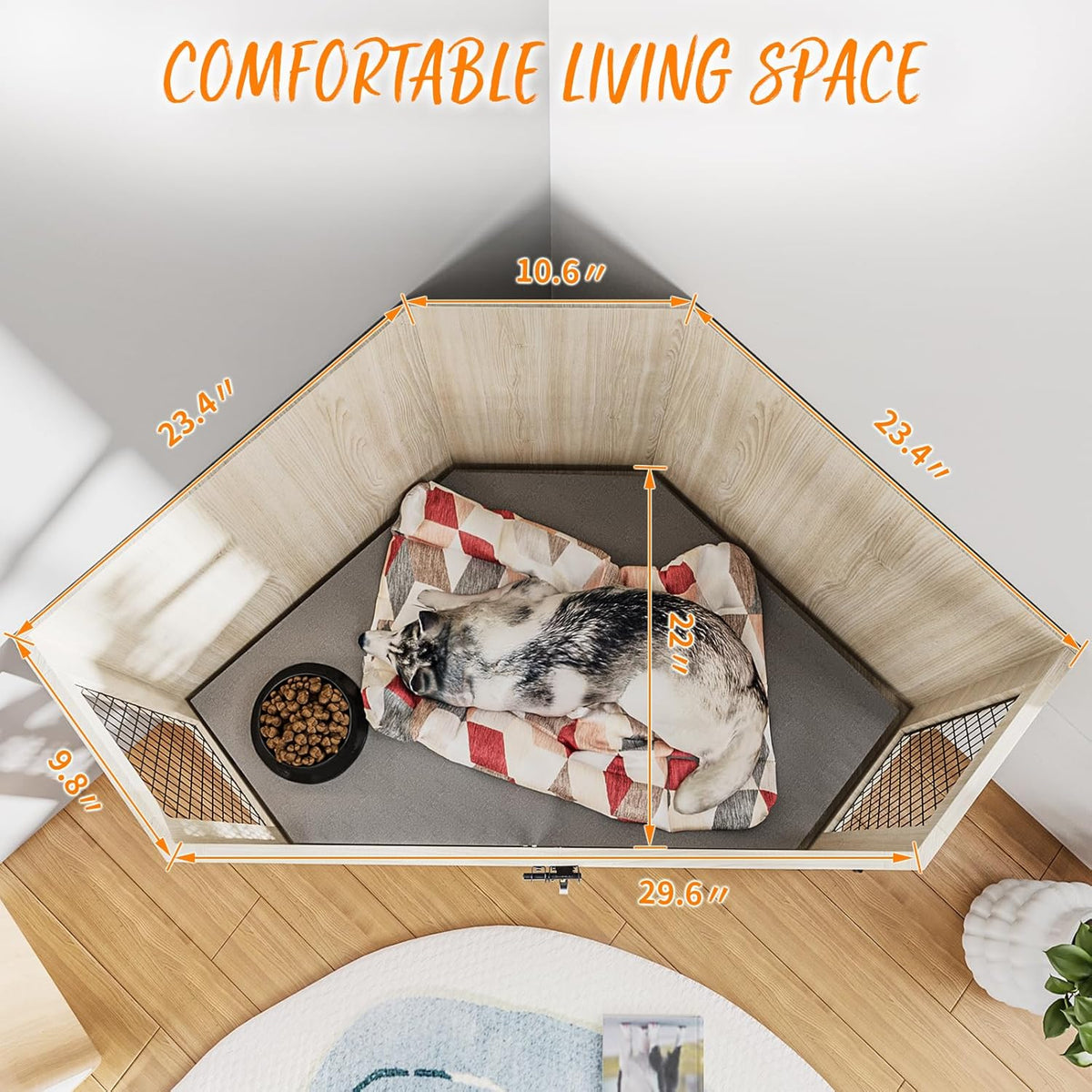 44/58inch Wooden Dog Kennel with Mesh X659