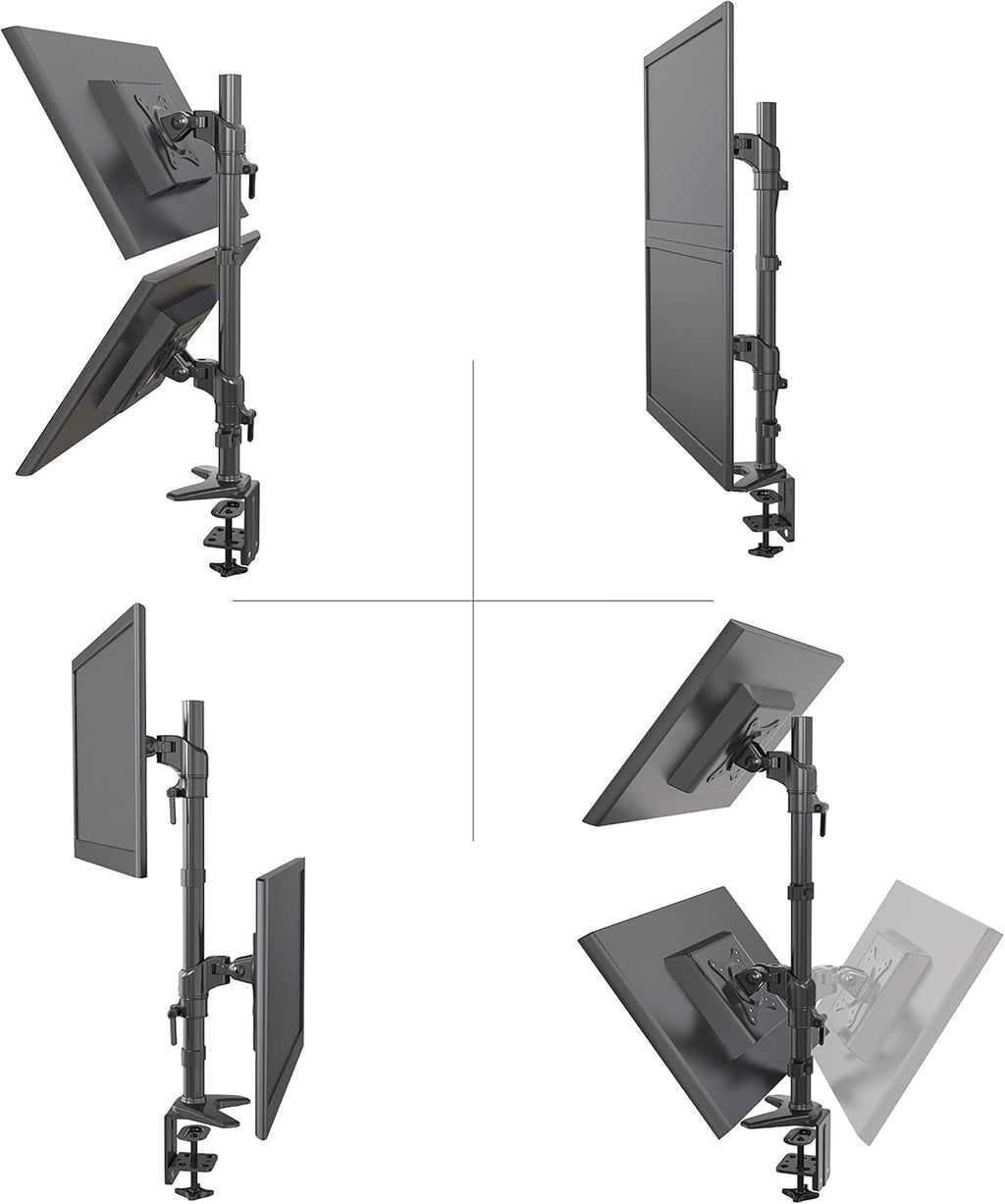 Vertical Dual Monitor Mount, 15-27 Height Adjustable, VESA Mount S73174