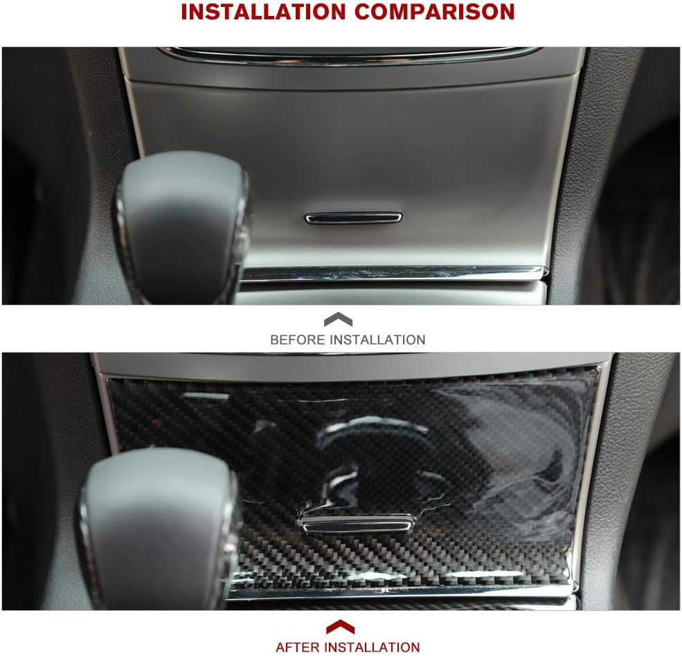 Real Carbon Fiber Center Console Storage Stickers T379