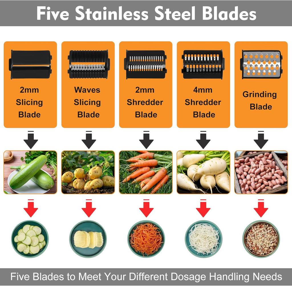 250W Electric Cheese Grater with 5 Types of Blades Y236501