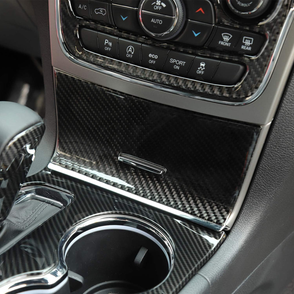 Real Carbon Fiber Center Console Storage Stickers T379