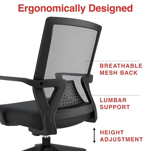 Black Ergonomic Mesh Office Desk Chair W6813